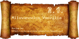 Milovanovics Vaszilia névjegykártya